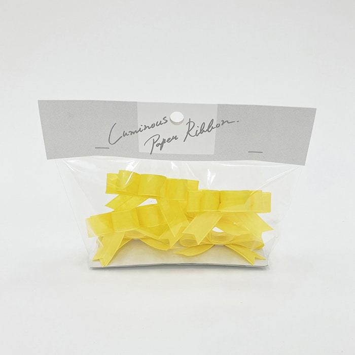 リボンワーク ルミナスペーパーリボン りぼん 6個入 ミモザ 1袋（ご注文単位1袋）【直送品】