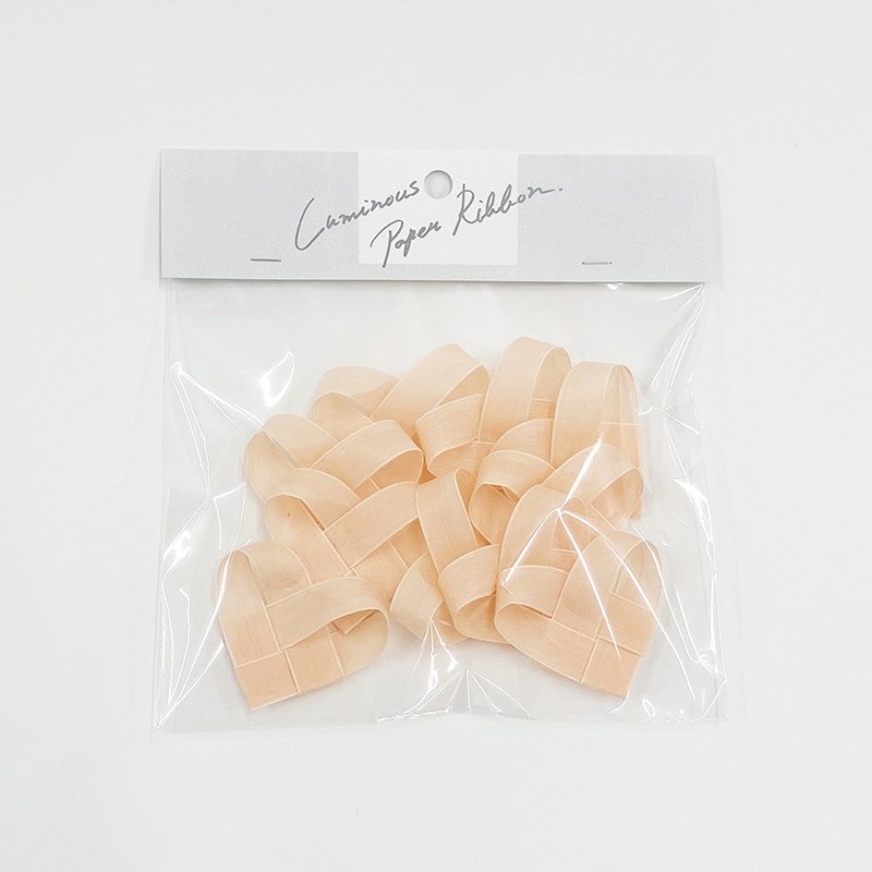 リボンワーク ルミナスペーパーリボン ハート 10個入 ピンクソルト 1袋（ご注文単位1袋）【直送品】