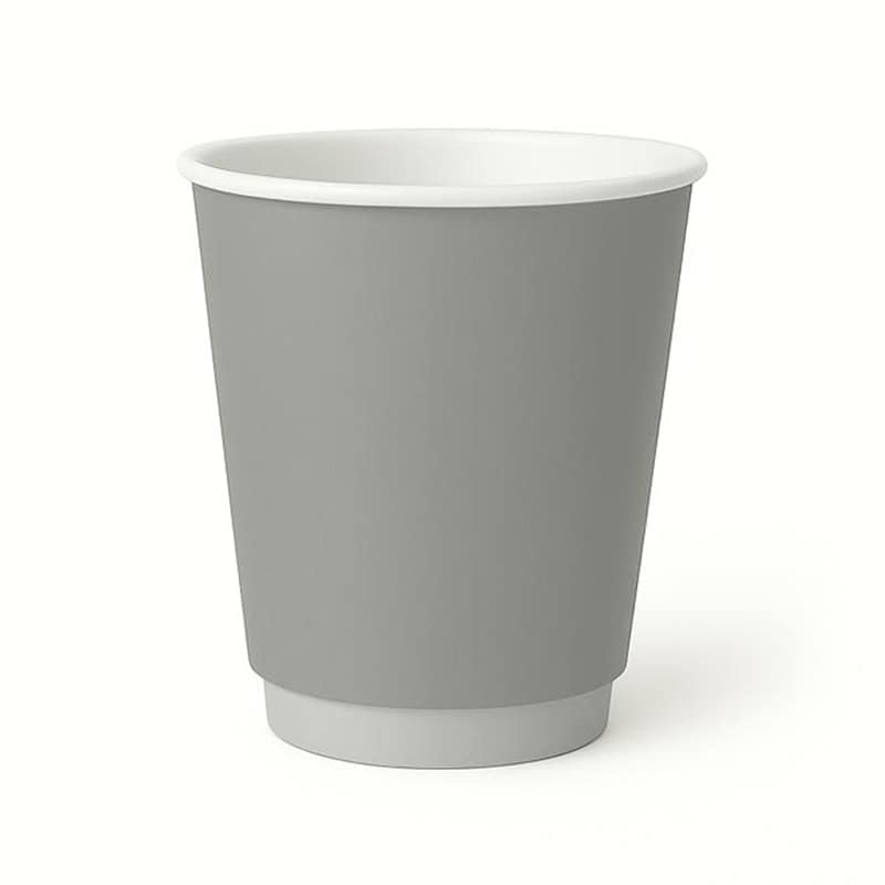 モリカワ GOODsMAN ダブルウォールカップ 8オンス グレー／ライトグレー 25個/袋（ご注文単位20袋）【直送品】