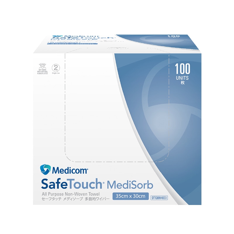 メディコムジャパン セーフタッチ メディソーブ 多目的ワイパー 100枚入 SFTGNW4033 1枚/箱(ご注文単位12箱)【直送品】