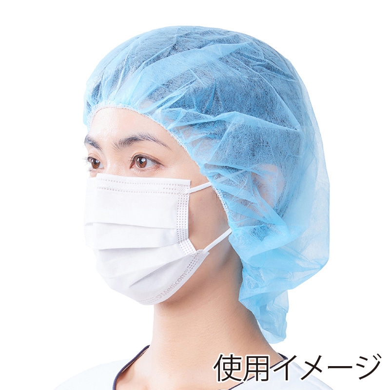 メディコムジャパン セーフベーシック ブーファントキャップ フリーサイズ ブルー SFBJCP8482 100枚/箱(ご注文単位6箱)【直送品】