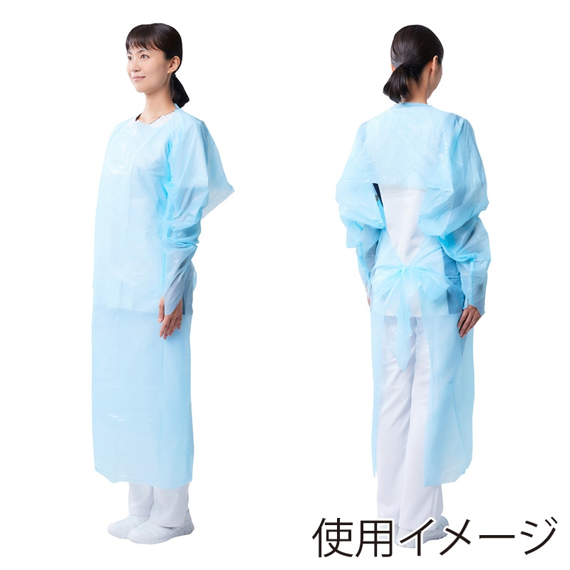 メディコムジャパン プラスチックガウン ブルー 15枚入 MED08023PE 1枚/箱(ご注文単位10箱)【直送品】