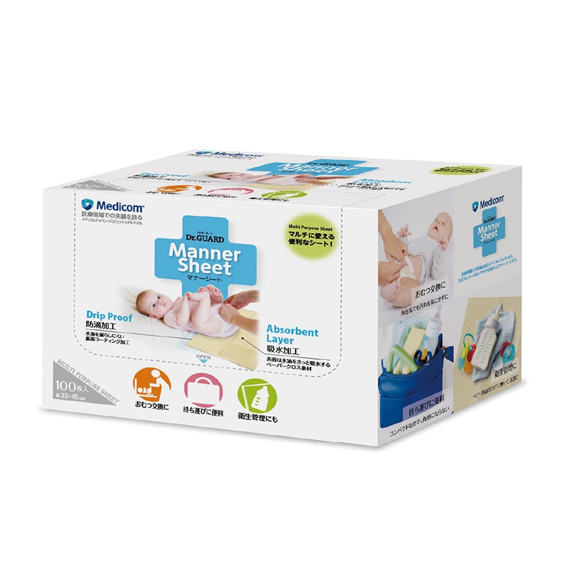 メディコムジャパン ドクターガード マナーシート 100枚入 JBB780917 1枚/箱（ご注文単位18箱）【直送品】