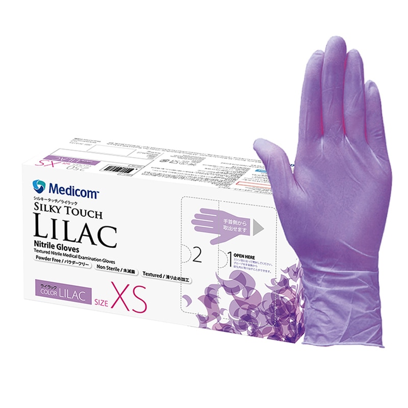 メディコムジャパン ニトリルグローブ シルキータッチ ライラック XS ライラック JN131172A 250枚/箱（ご注文単位10箱）【直送品】