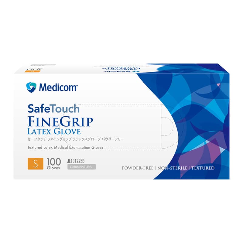 メディコムジャパン セーフタッチ ファイングリップ ラテックスグローブ S 100枚入 JL101225B 1箱(ご注文単位10箱)【直送品】