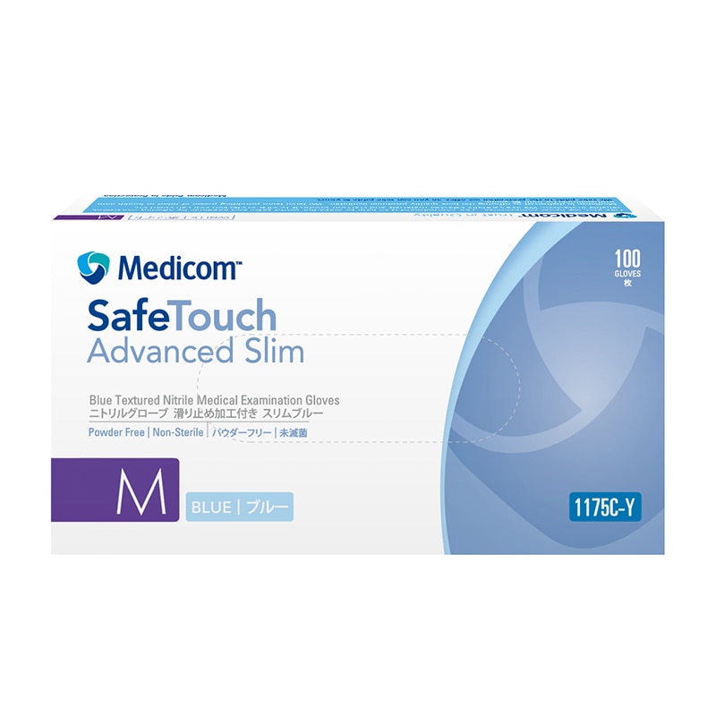 メディコムジャパン セーフタッチ ニトリルグローブ ブルー M 100枚入 1175C-Y 1枚/箱（ご注文単位10箱）【直送品】