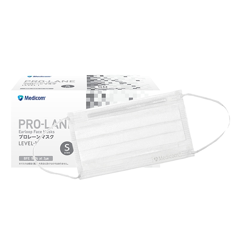 メディコムジャパン プロレーンマスク S ホワイト PLE002714S 50枚/箱（ご注文単位40箱）【直送品】