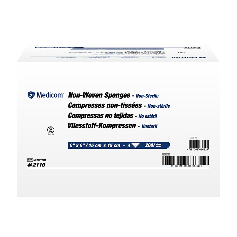 メディコムジャパン 不織布ガーゼ 15×15cm 200枚入 2110 1枚/パック(ご注文単位10パック)【直送品】
