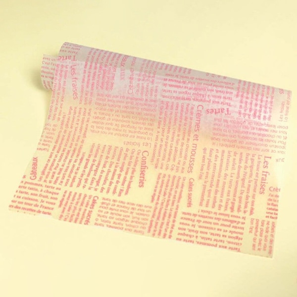 石崎商事 ワックスペーパー パティスリー柄 220×250mm ピンク 500枚/箱（ご注文単位10箱）【直送品】