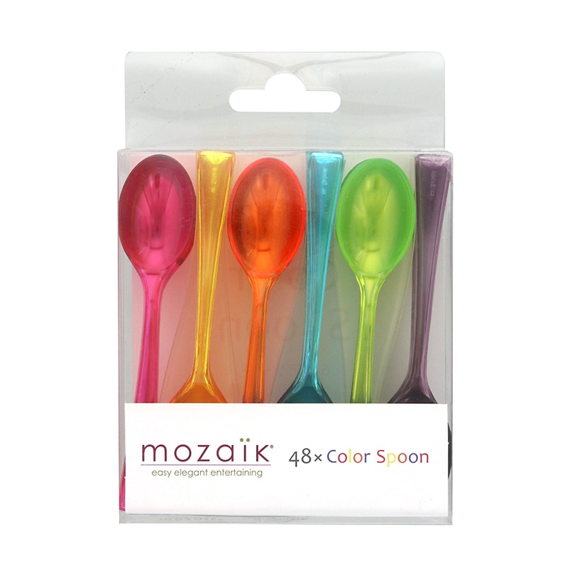 アームカンパニー ポリスチレン ミニスプーン カラーミックス 48本 MZMMTSMX48 1パック(ご注文単位42パック)【直送品】