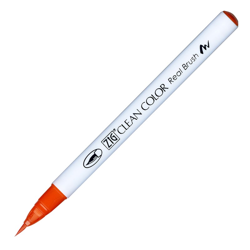 呉竹 ZIG　クリーンカラーリアルブラッシュ No.023　スカーレットレッド RB-6000AT-023 1本（ご注文単位3本）【直送品】