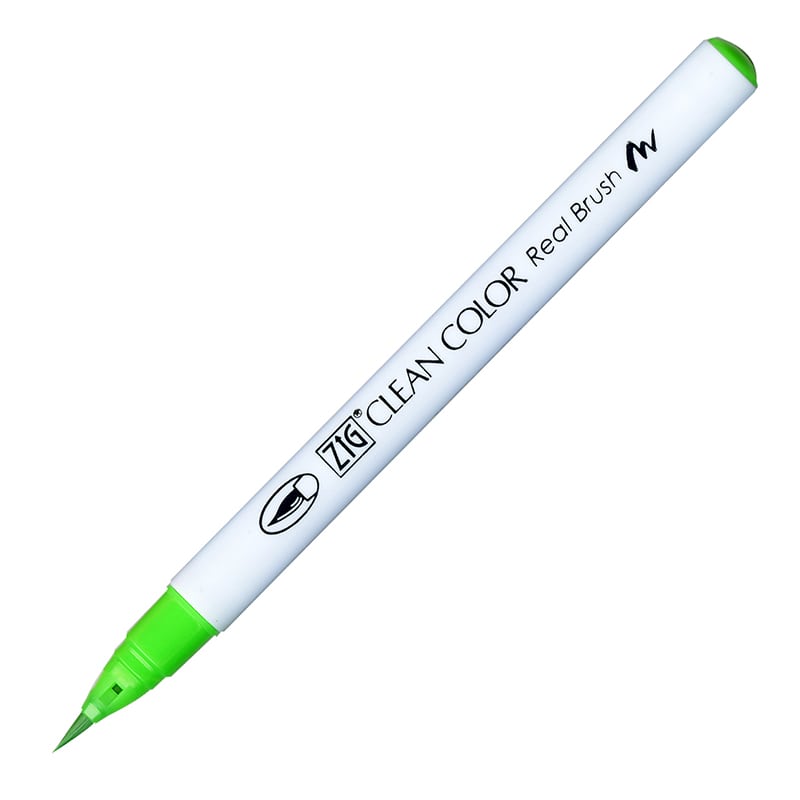 呉竹 ZIG クリーンカラーリアルブラッシュ No.004 蛍光グリーン RB-6000AT-004 1本(ご注文単位3本)【直送品】