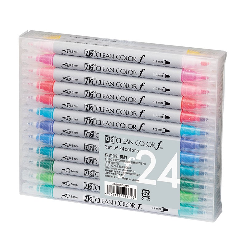 呉竹 水性マーカー　ZIG　クリーンカラーf 24V TCS-6000T／24V 1個（ご注文単位1個）【直送品】