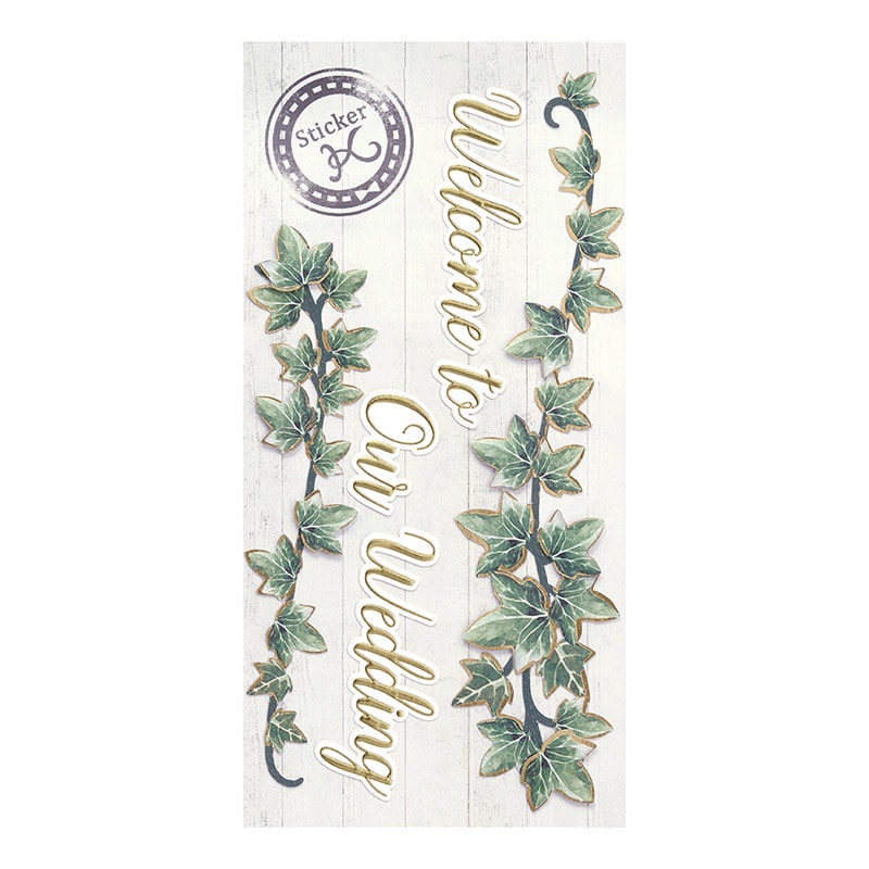 呉竹 ハンドメイドステッカーK TITLE WEDDINNG IVY SBST501-2 1枚(ご注文単位3枚)【直送品】