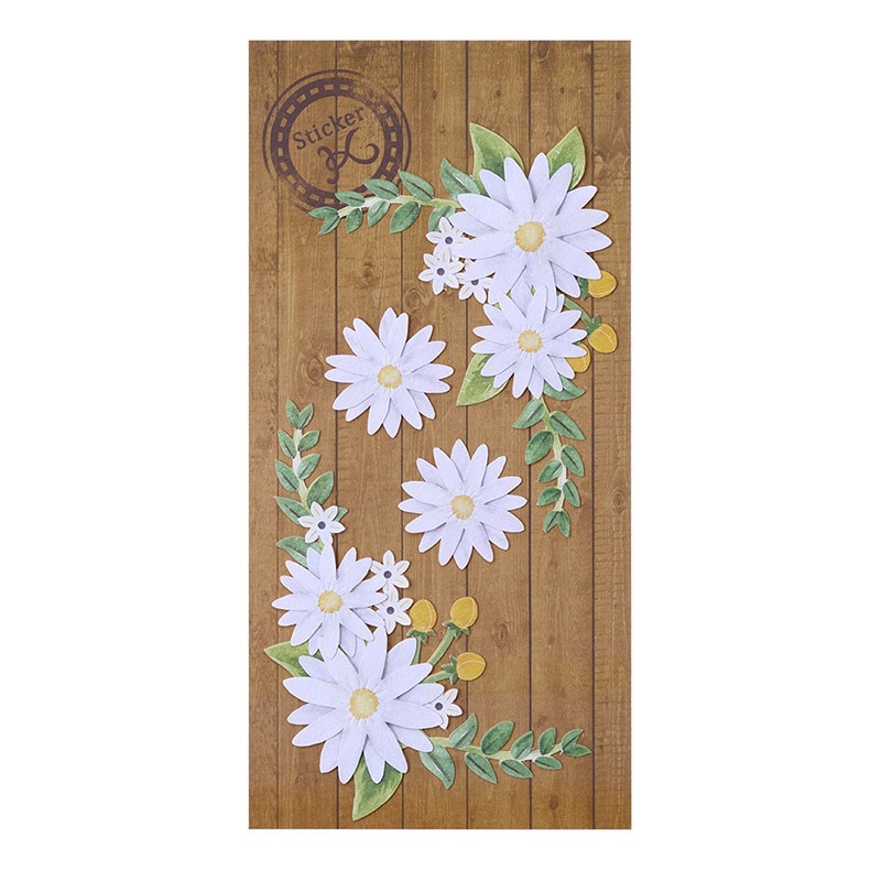 呉竹 ハンドメイドステッカーK WHITE FLOWERS SBST501-5 1枚(ご注文単位3枚)【直送品】