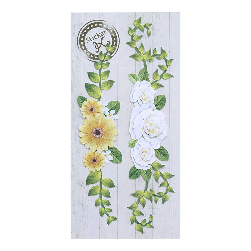 呉竹 ハンドメイドステッカーK FLOWER DECORATION SBST501-6 1枚(ご注文単位3枚)【直送品】