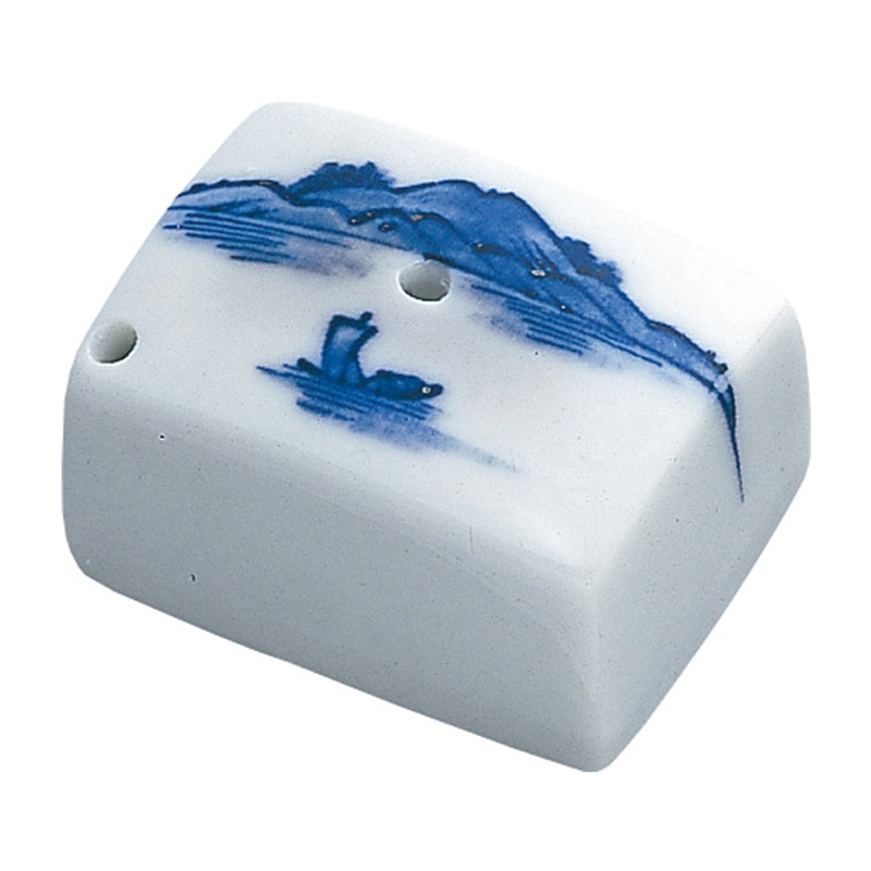 呉竹 水差染付　角小　瀬戸焼  KE2-10 1個（ご注文単位12個）【直送品】