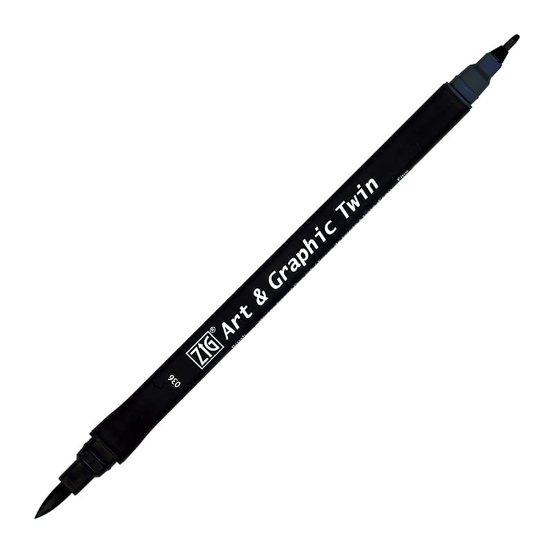 呉竹 水性ペン ZIG アート&グラフィック ツイン ディープブルー TUT-80-036 1個(ご注文単位3個)【直送品】