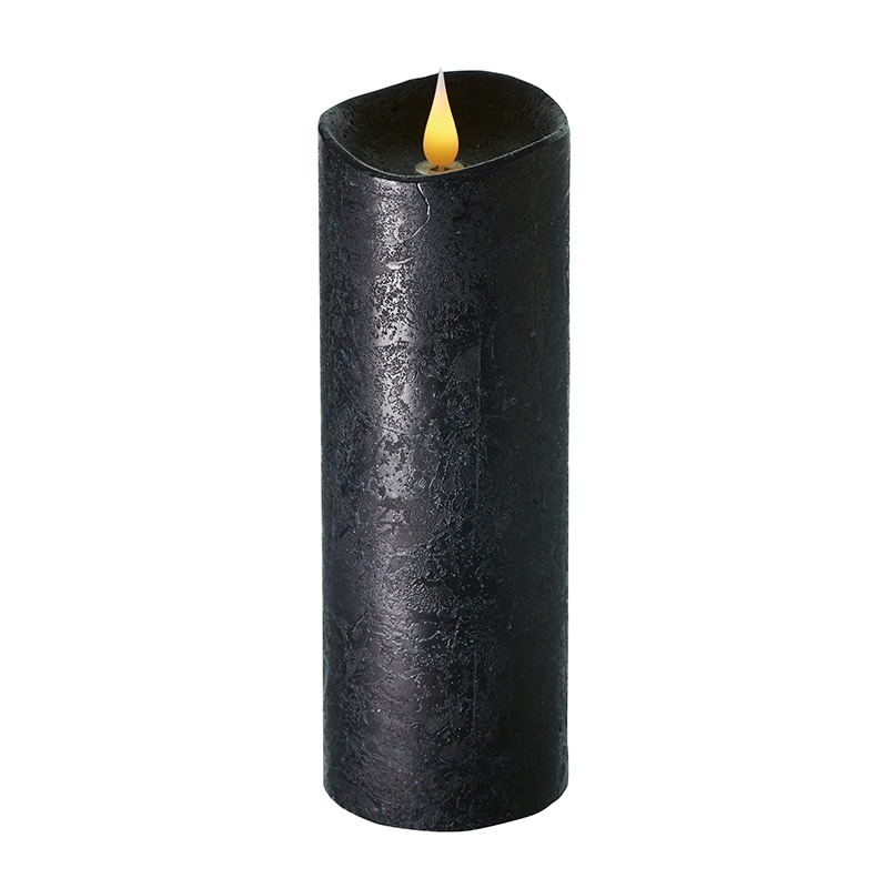 カメヤマ LEDキャンドル　エンキンドルラスティクピラー 3×9　ブラック PE7000030BK 1個（ご注文単位1個）【直送品】