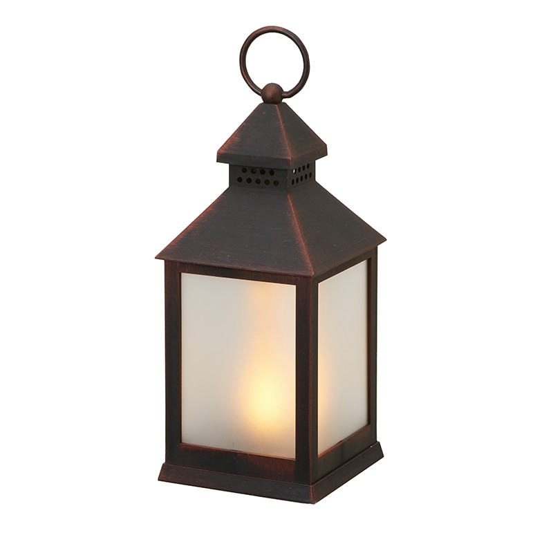 カメヤマ LED　イルミネライト　ミニファイヤーランタン シャビーブラック PE6600005SBK 1個（ご注文単位6個）【直送品】