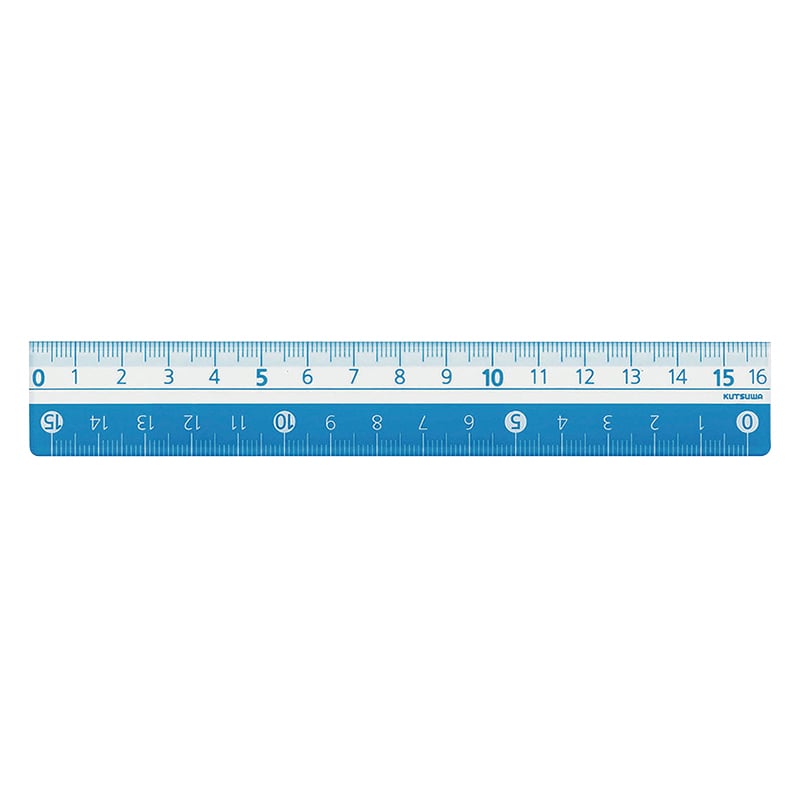 クツワ カラー定規　16cm　KB027LB  ライトブルー 1個（ご注文単位5個）【直送品】