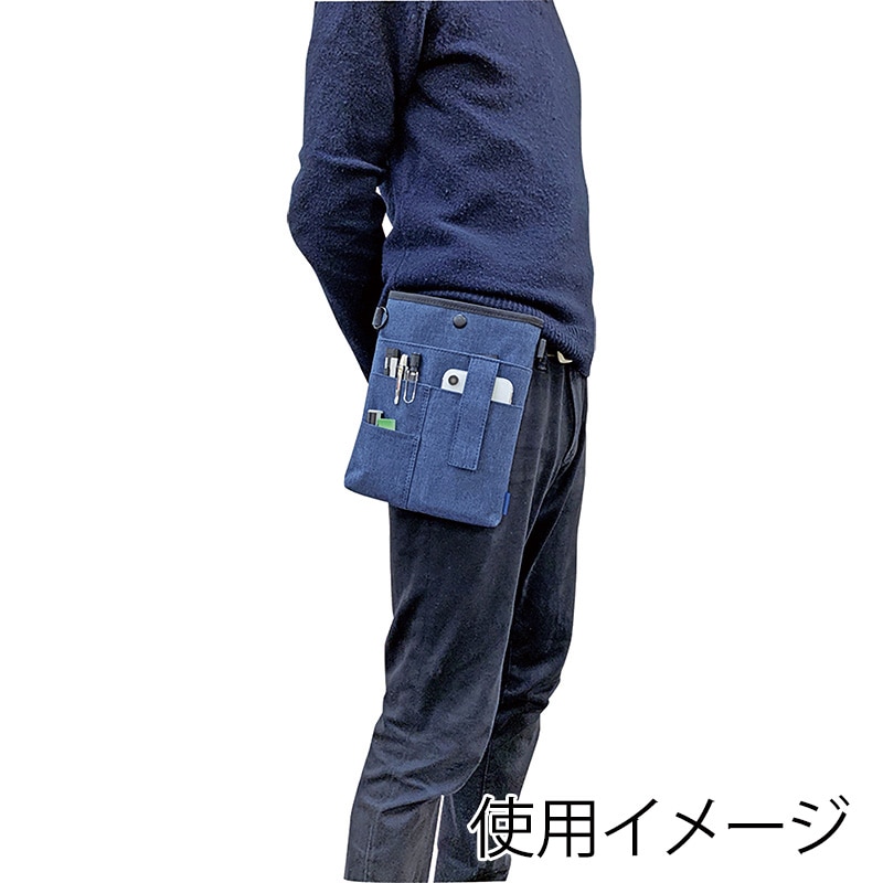 クツワ 薄型ワークポーチ FS100NB ネイビー 1個(ご注文単位2個)【直送品】