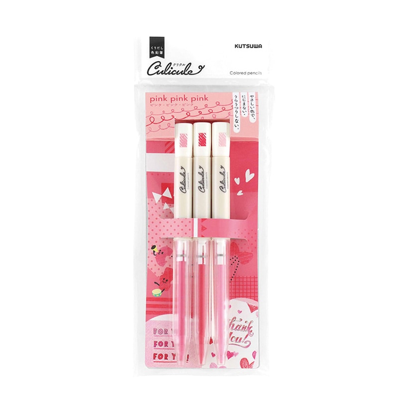 クツワ くりだし色鉛筆クリクル DE001PK ピンク 1個(ご注文単位5個)【直送品】