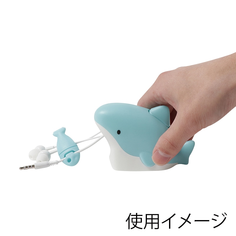 クツワ イヤホン+ホルダー MT018B イルカ 1個(ご注文単位5個)【直送品】