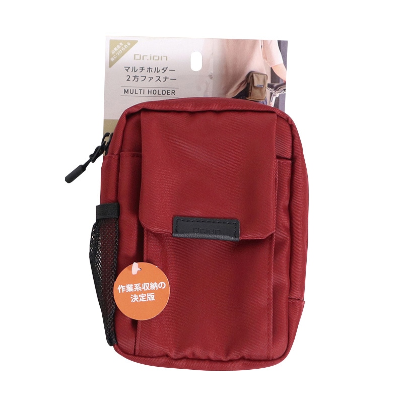 クツワ マルチホルダー2方ファスナー　305DRRD  ボルドー 1個（ご注文単位3個）【直送品】