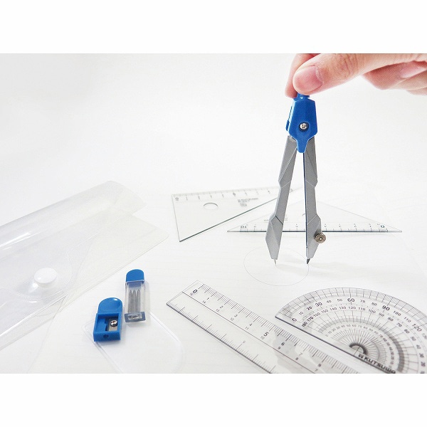 クツワ 再生PET定規セット コンパス付 AP036 1個(ご注文単位5個)【直送品】