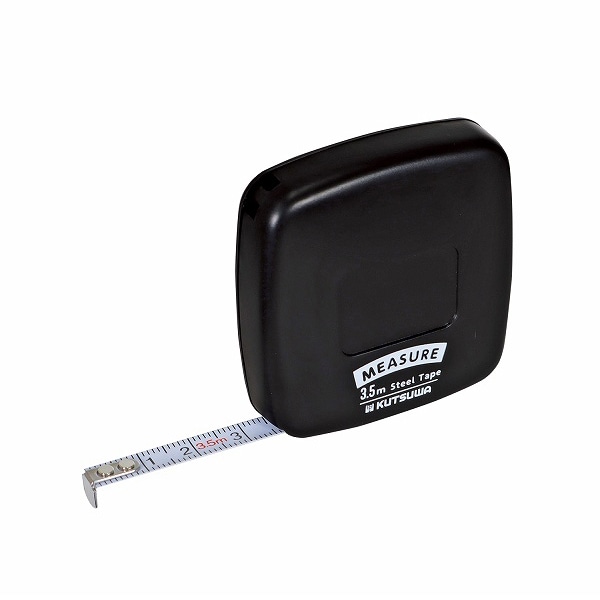 クツワ 超薄型メジャー 3.5m ブラック MJ006BK 1個(ご注文単位3個)【直送品】