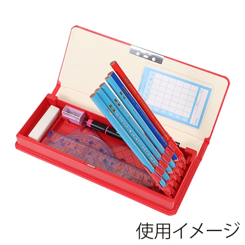 クツワ 合皮筆入 レッド CB302RD 1個(ご注文単位5個)【直送品】