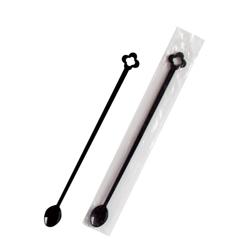 サンナップ マドラースプーン MD-100PBK 13cm 単袋 黒 100本/袋