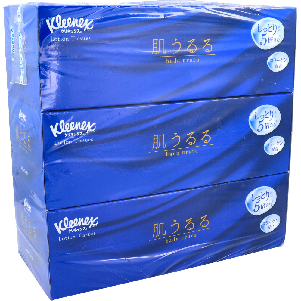 日本製紙クレシア ボックスティッシュ クリネックス ローション肌うるる 3個パック