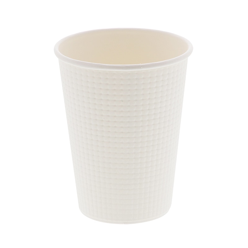 HEIKO 紙コップ エンボスカップ 12オンス 口径90mm ホワイト 50個/袋