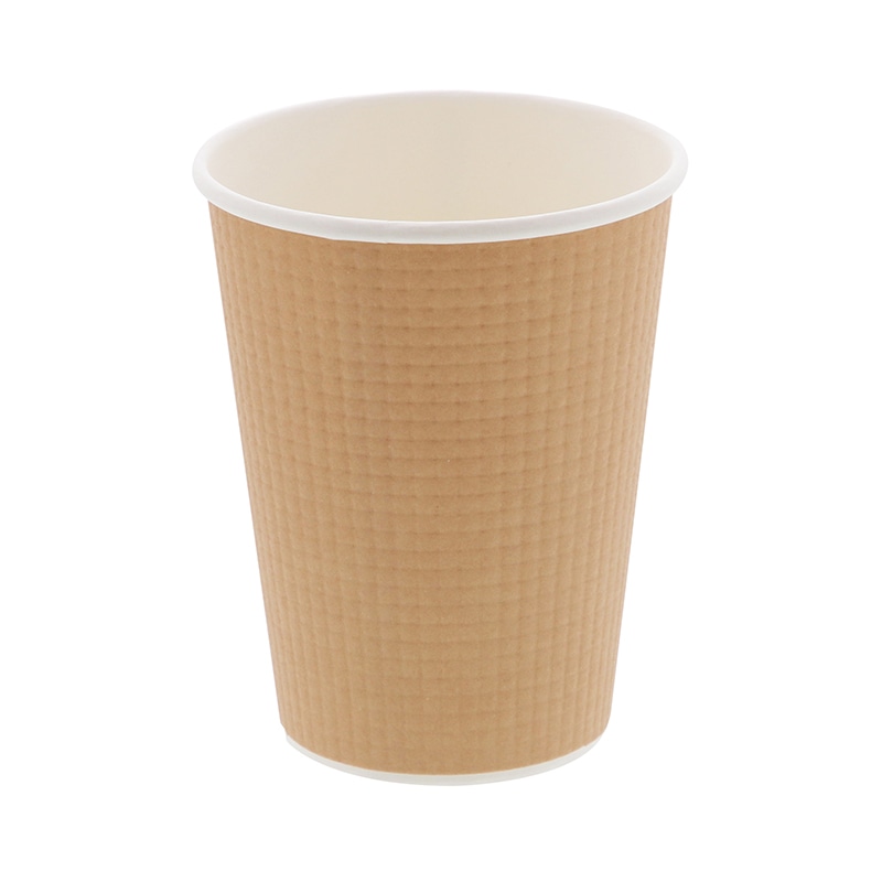 HEIKO 紙コップ エンボスカップ 12オンス 口径90mm クラフト 50個/袋