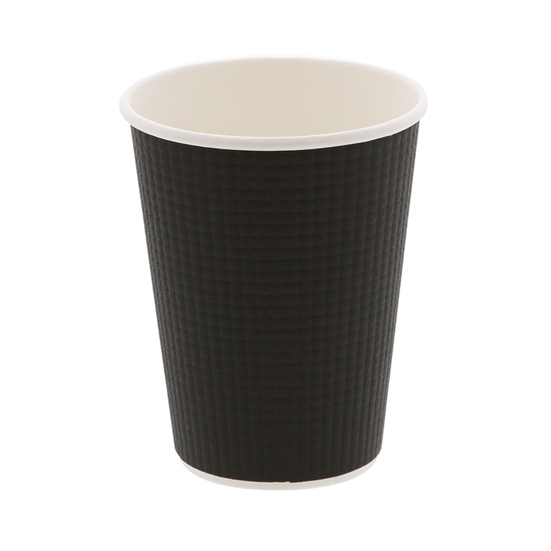HEIKO 紙コップ エンボスカップ 12オンス 口径90mm ブラック 50個/袋