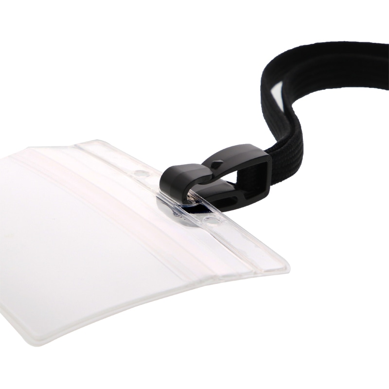 吊り下げ名札 チャック式 黒 1袋(10枚)