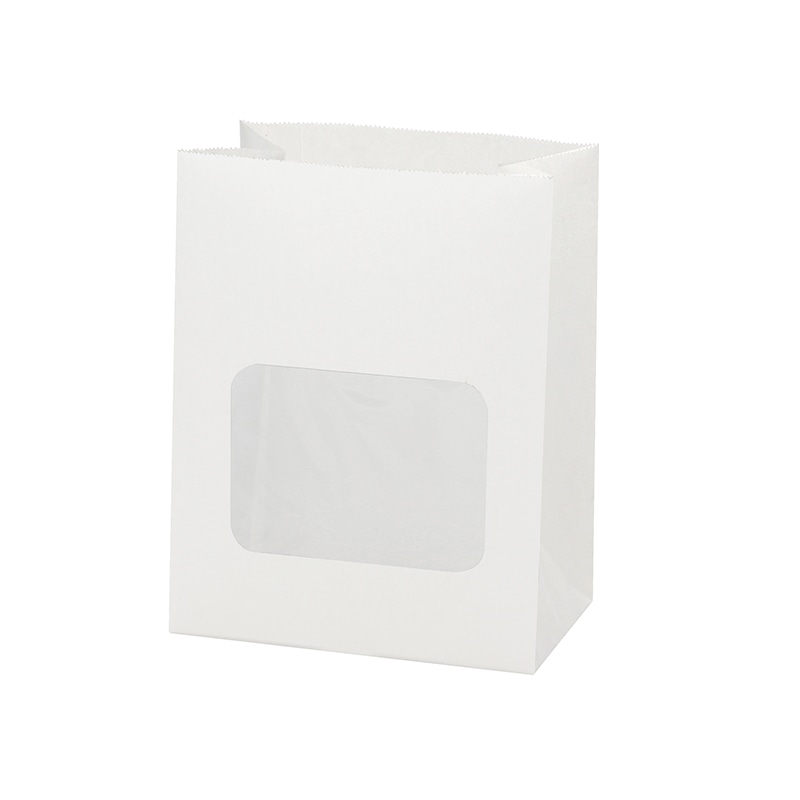 HEIKO NF(ノンフッ素)窓付耐油角底袋 13-8 白無地 100枚/袋