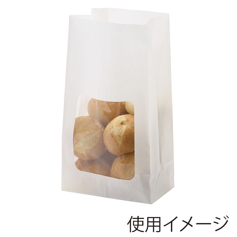 HEIKO NF(ノンフッ素)窓付耐油角底袋 No.4 白無地 100枚/袋