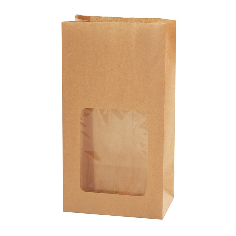 HEIKO NF(ノンフッ素)窓付耐油角底袋 No.6 未晒無地 100枚/袋