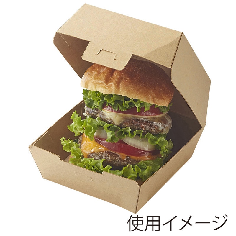 HEIKO 食品箱 NF(ノンフッ素)ネオクラフト バーガーボックス L 20枚/袋
