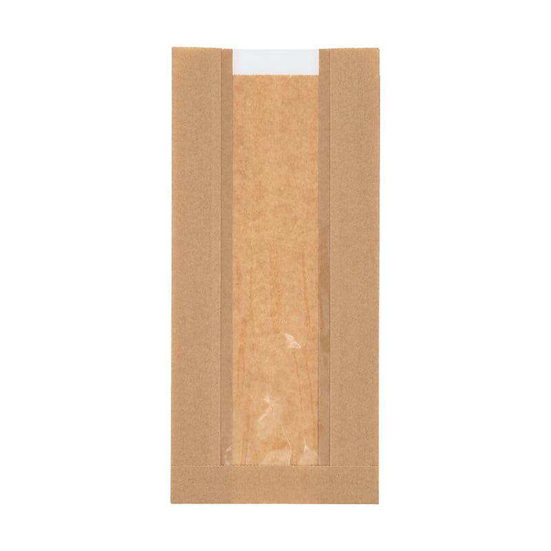 HEIKO NF(ノンフッ素)窓付耐油ガゼットパック 12-25 未晒無地 100枚/袋