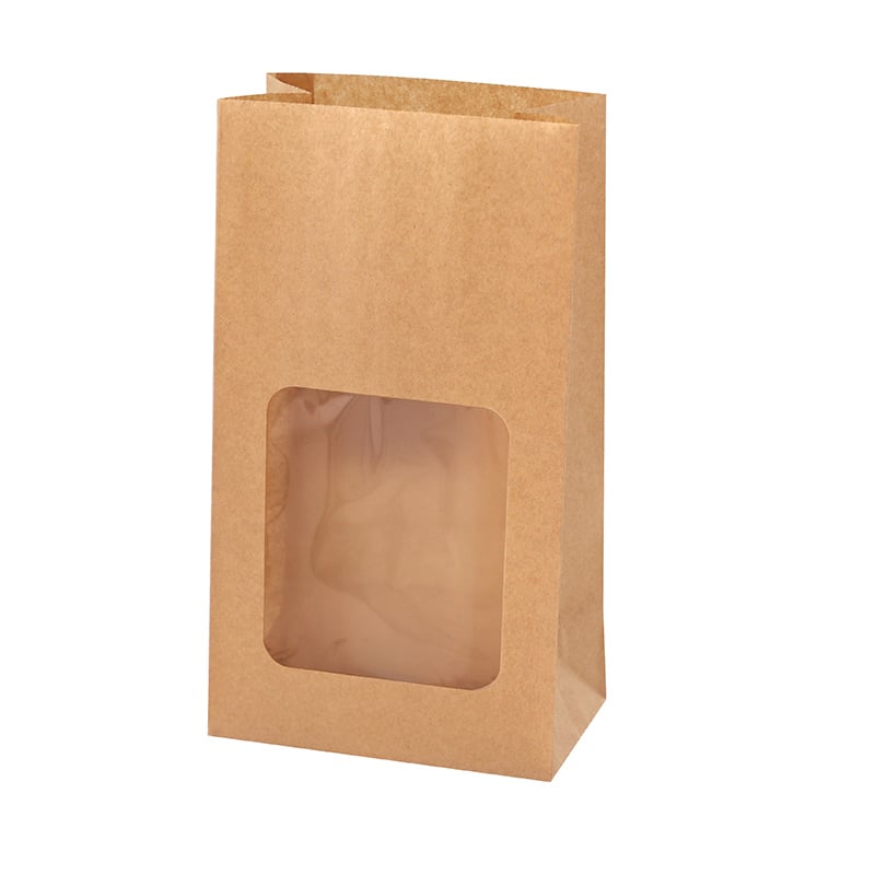 HEIKO NF(ノンフッ素)窓付耐油角底袋 13-23.5 未晒無地 100枚/袋