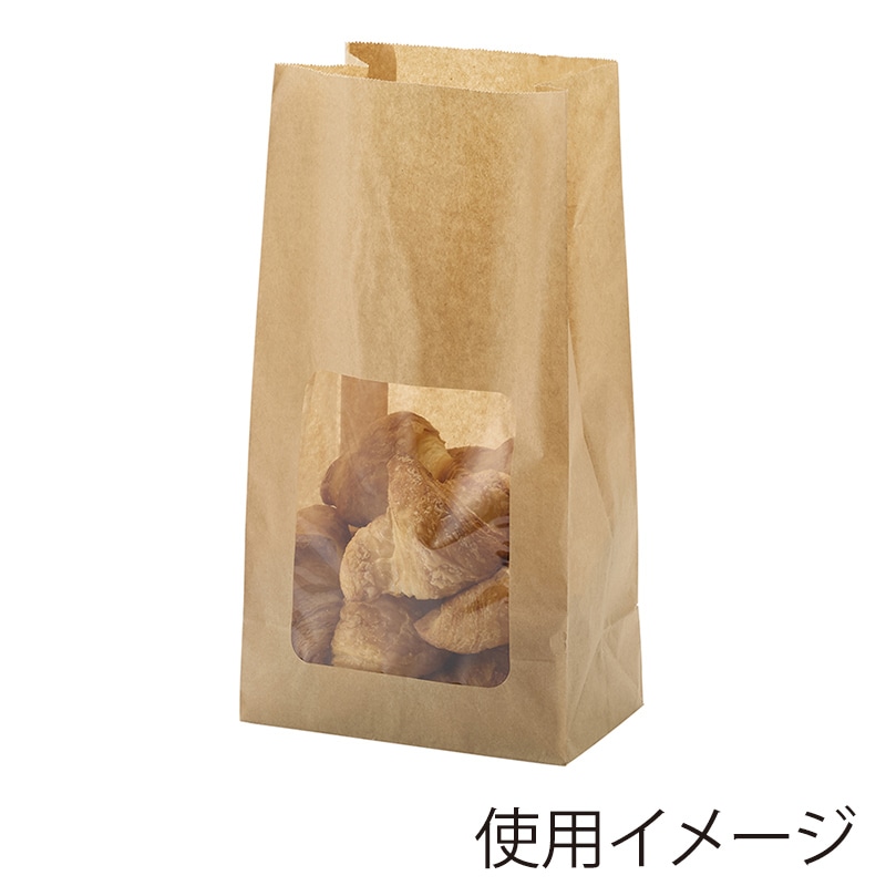 HEIKO NF(ノンフッ素)窓付耐油角底袋 15-28 未晒無地 100枚/袋