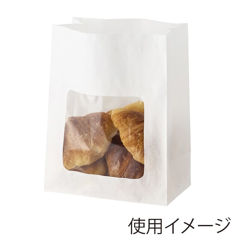 HEIKO NF(ノンフッ素)窓付耐油角底袋 16-20.5 白無地 100枚/袋