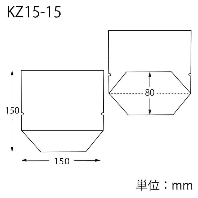 HEIKO 惣菜袋 OPベーカリー袋 亀底 KZ15-15 ノッチ付 無地 100枚/袋