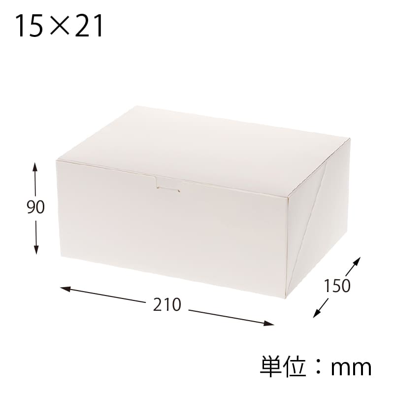 HEIKO ケーキ箱 洋生 15×21 ケーキ6~7個用 ホワイト 25枚/袋