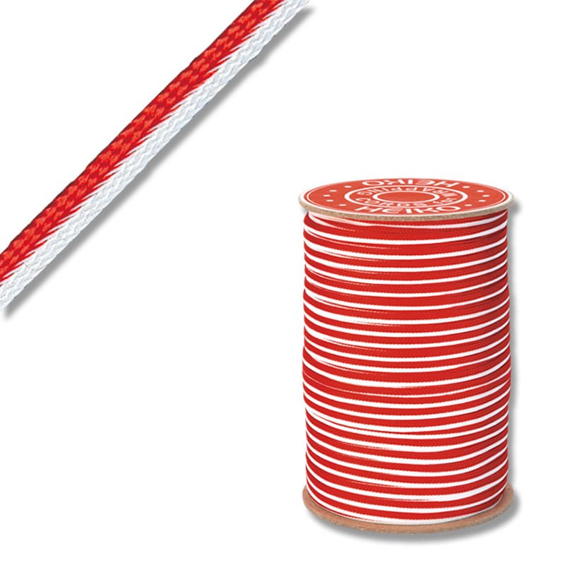 HEIKO 紐 贈答用紐 二交打 約4mm×150m 赤白 1巻