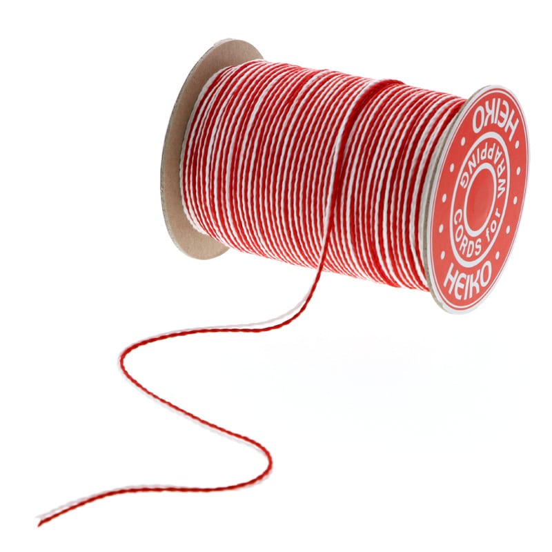 HEIKO 紐 贈答用紐 シルケット 約2mm×150m 赤白 1巻